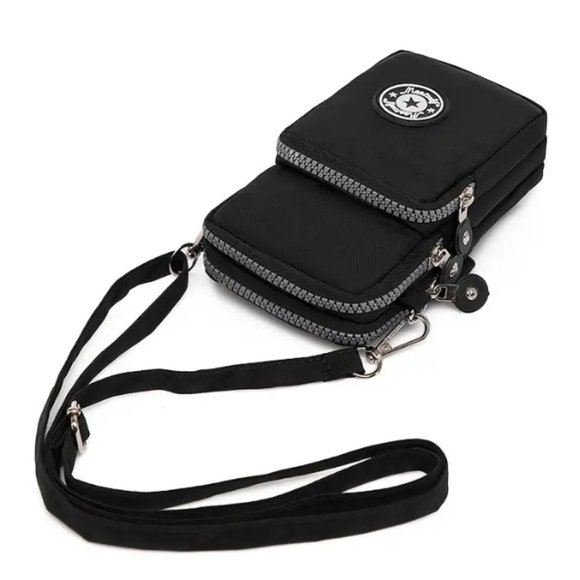 Small Blue Zipper Phone Cross Body Bag - Picture 3 of 4